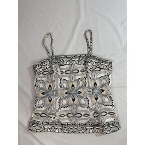 White House Black Market Corset Bustier Top Y2K  Geometric Size 8 Zipper